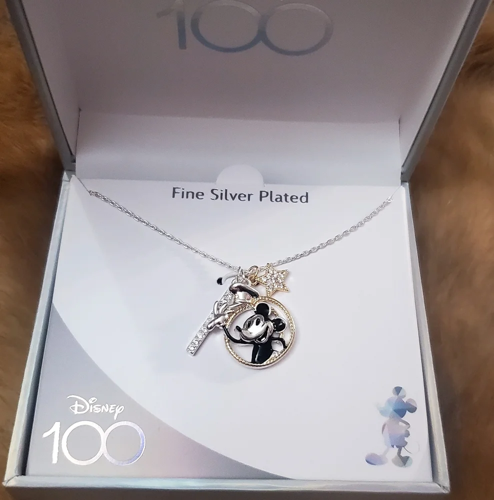 NWT Disney 100th Anniversary Steamboat Willie Mickey Mouse Necklace